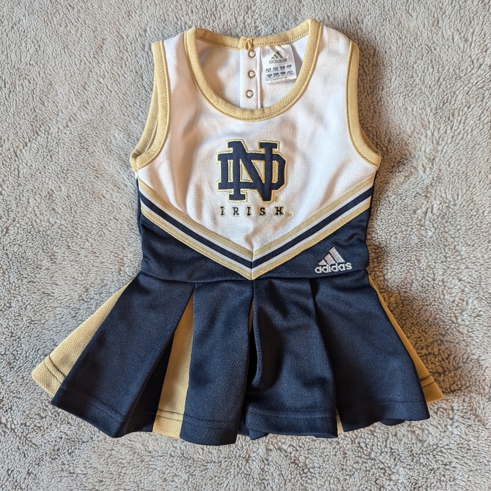Baby Girl Notre Dame Fighting Irish Adidas Cheerleader Dress Size 12-18 months